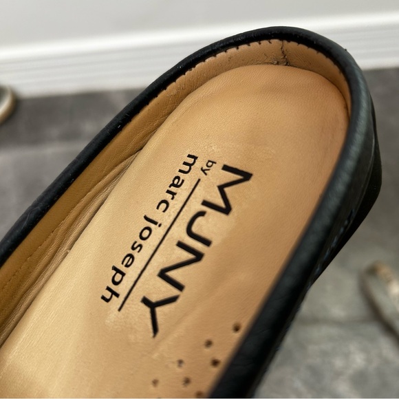 MJNY Marc Joseph Navy Leather Slip On Driving Loafer Silver Horsebit Size 8 - Picture 12 of 12